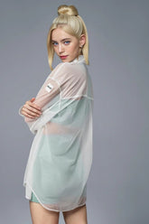 Sheer Effusion Button Down Long Sleeve