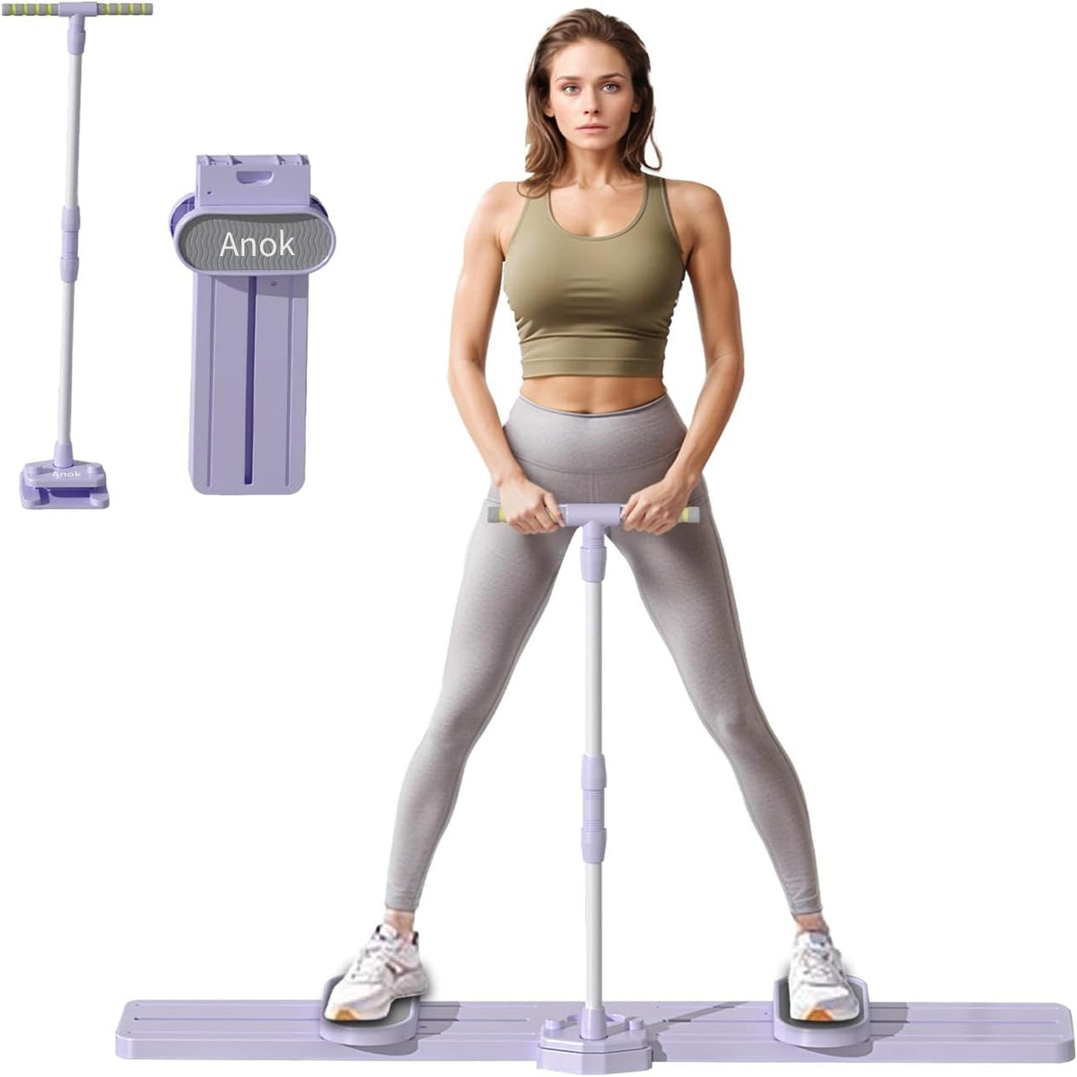 Anok™Foldable Yoga Board, Fitness Equipment, Ski Simulator Women's Thigh Trainer, Home Leg & Pelvic Floor Muscle Trainer
