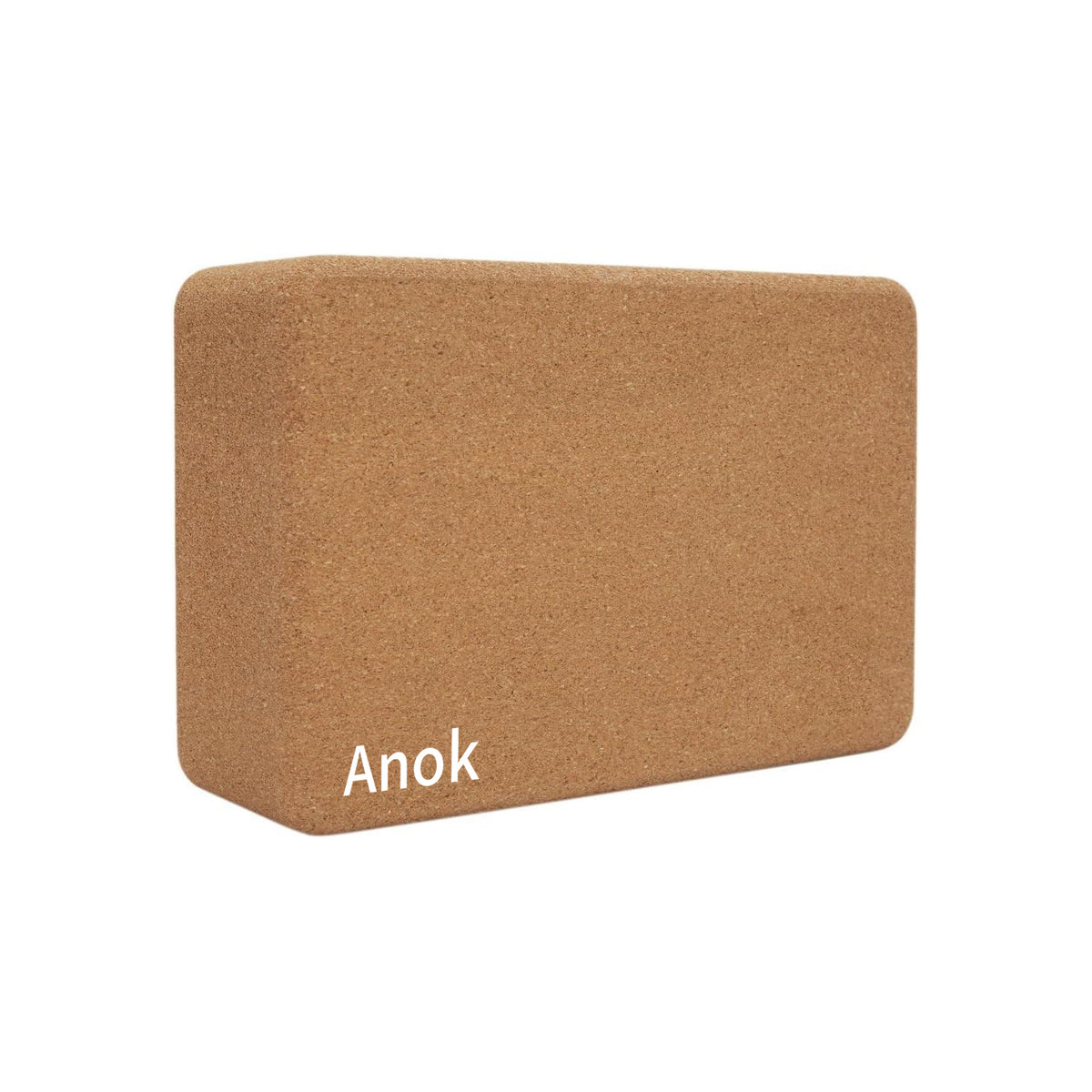 Anok™ Yoga Block - Fine-Grain Cork Block, Yoga Equipment, Home Gym Accessory, Pilates Tool, Lightweight for Travel, Extra Firm Workout Accessory with Comfortable Edges