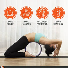 Anok™ Yoga Wheel, 5 in. x 12.6 in. - Cushioned Back Roller & Support Aid for Stretching, Flexibility, for Home Fitness & Gym (Purple)
