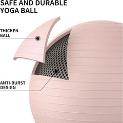 Aonk™ Extra Thick Exercise Ball Yoga Ball 26in for Workout Pregnancy Stability,Anti-Burst and Slip Resistant Swiss Ball with Pump for Yoga, Pilates, Fitness,Birthing,Physical Therapy,Gym balls for yoga