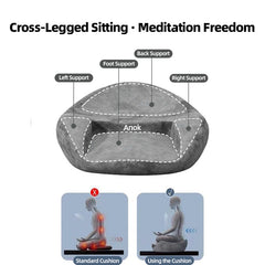 Anok™ Yoga cushions, Sitting Meditation, Meditation, Worship Cushion, Memory Foam, Sitting for Long Time Without Collapsing, Lazy Cushion, Ergonomic Design, Gray