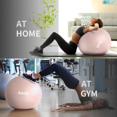 Aonk™ Extra Thick Exercise Ball Yoga Ball 26in for Workout Pregnancy Stability,Anti-Burst and Slip Resistant Swiss Ball with Pump for Yoga, Pilates, Fitness,Birthing,Physical Therapy,Gym balls for yoga