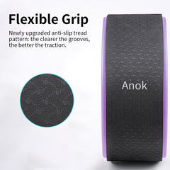Anok™ Yoga Wheel, 5 in. x 12.6 in. - Cushioned Back Roller & Support Aid for Stretching, Flexibility, for Home Fitness & Gym (Purple)
