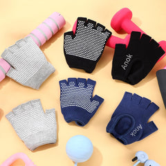 Anok™Women's Silicone Yoga Gloves - Non-Slip Fingerless Pilates Gloves - Gym Workout Fitness Training Gloves, One Size Fits All