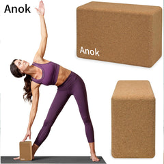 Anok™ Yoga Block - Fine-Grain Cork Block, Yoga Equipment, Home Gym Accessory, Pilates Tool, Lightweight for Travel, Extra Firm Workout Accessory with Comfortable Edges