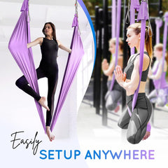 Aonk™ Aerial Yoga swings 5.5 Yards, 198 Inches Height Aerial Silks, Yoga Trapeze Increasing Strength, Flexibility and Balance