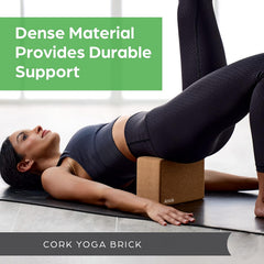 Anok™ Yoga Block - Fine-Grain Cork Block, Yoga Equipment, Home Gym Accessory, Pilates Tool, Lightweight for Travel, Extra Firm Workout Accessory with Comfortable Edges