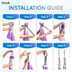 Aonk™ Aerial Yoga swings 5.5 Yards, 198 Inches Height Aerial Silks, Yoga Trapeze Increasing Strength, Flexibility and Balance