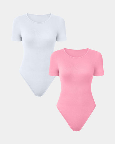 [2 Pieces]Short Sleeve Tops Bodysuits