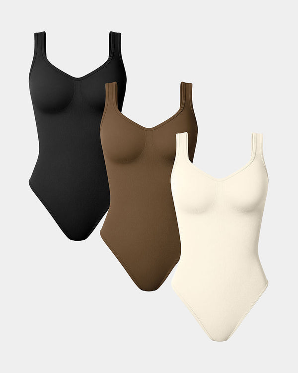 [3 Pieces]Sleeveless Shapewear Tank Tops Bodysuits
