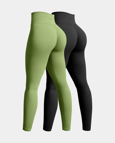 [2 Pieces]High Waist Butt Liftings Athletic Leggings