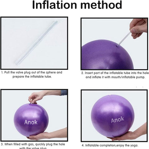 Anok™ Mini Yoga Balls 9 Inch Exercise Pilates Therapy Balance Micropore Ball Barre Equipment for Home Stability Training Physical Core Training