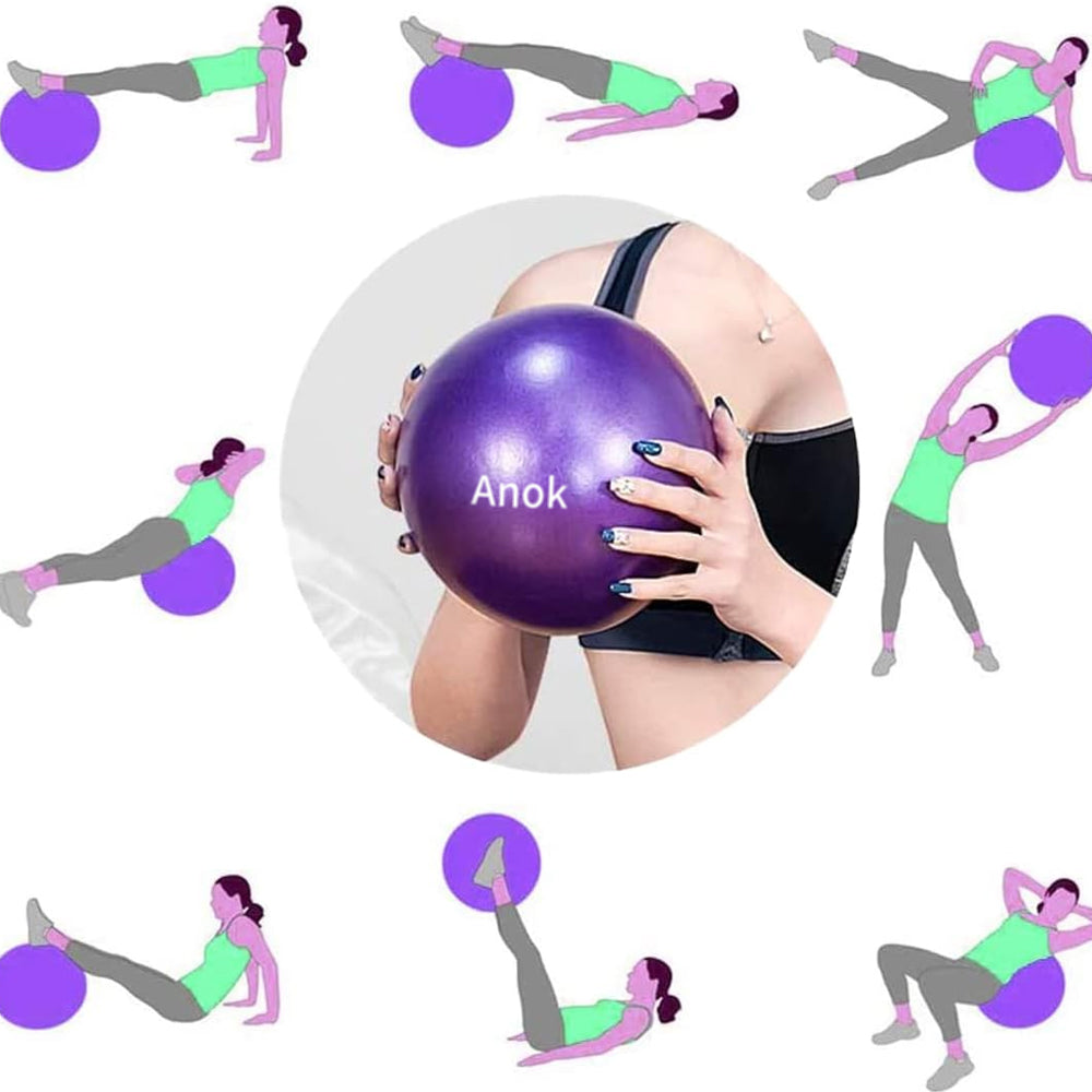 Anok™ Mini Yoga Balls 9 Inch Exercise Pilates Therapy Balance Micropore Ball Barre Equipment for Home Stability Training Physical Core Training