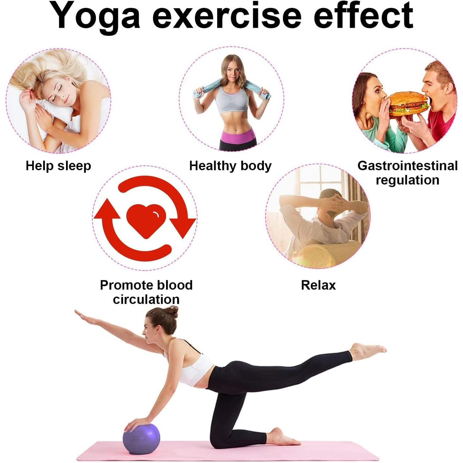 Anok™ Mini Yoga Balls 9 Inch Exercise Pilates Therapy Balance Micropore Ball Barre Equipment for Home Stability Training Physical Core Training