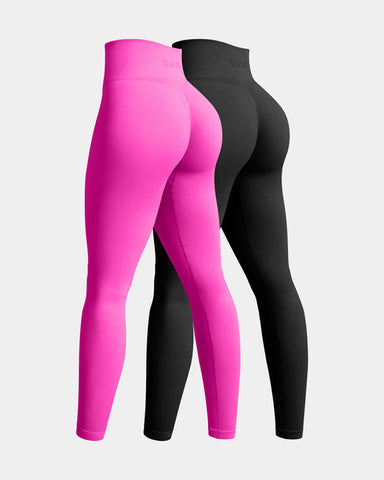 [2 Pieces]High Waist Butt Liftings Athletic Leggings