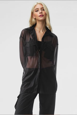 Sheer Effusion Button Down Long Sleeve