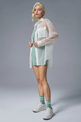 Sheer Effusion Button Down Long Sleeve