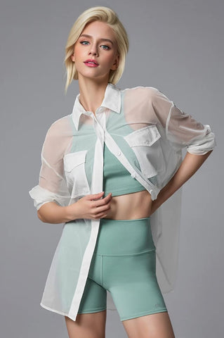 Sheer Effusion Button Down Long Sleeve